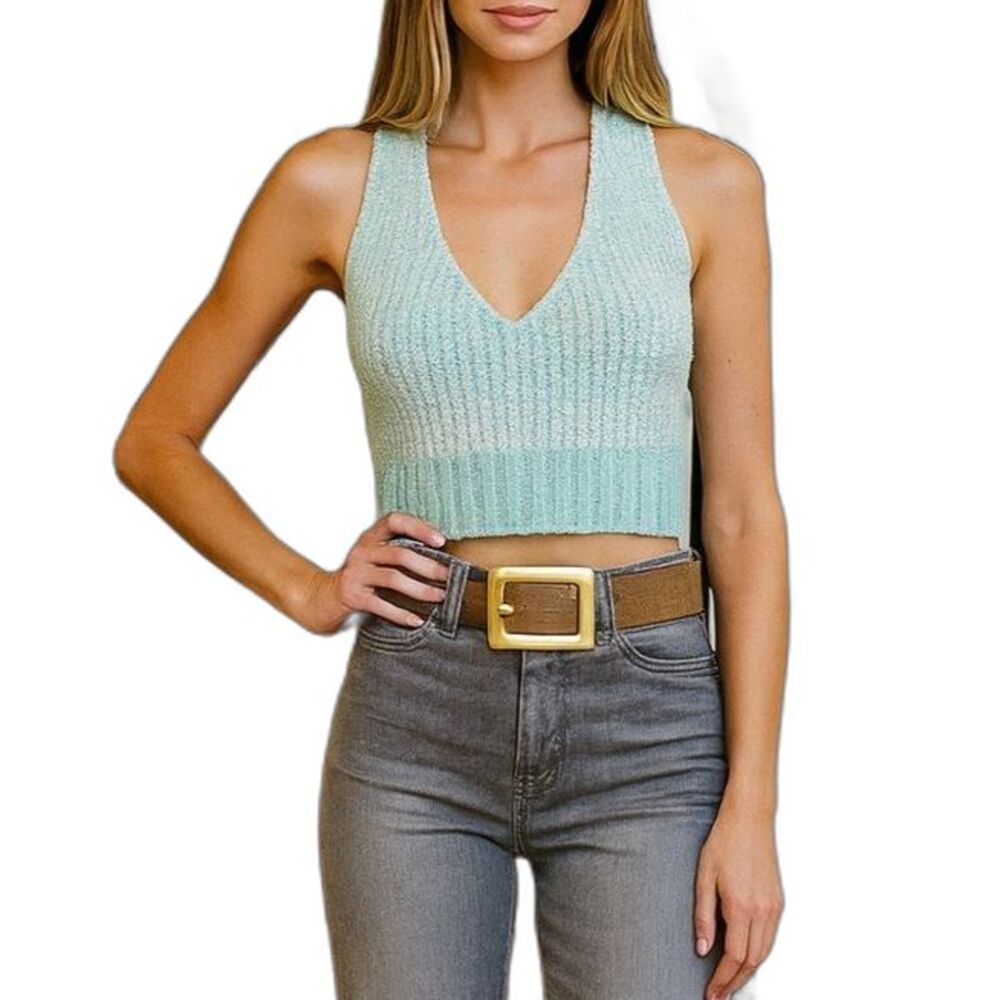 Free People Aqua Knit Sweater